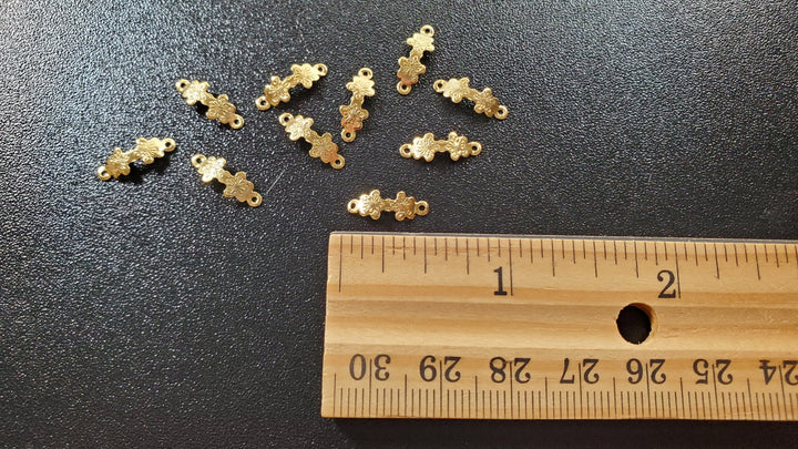 Dollhouse Flower Drawer Pulls Gold Brass 10 Pieces 1:12 Scale Miniature - MiniatureCrush