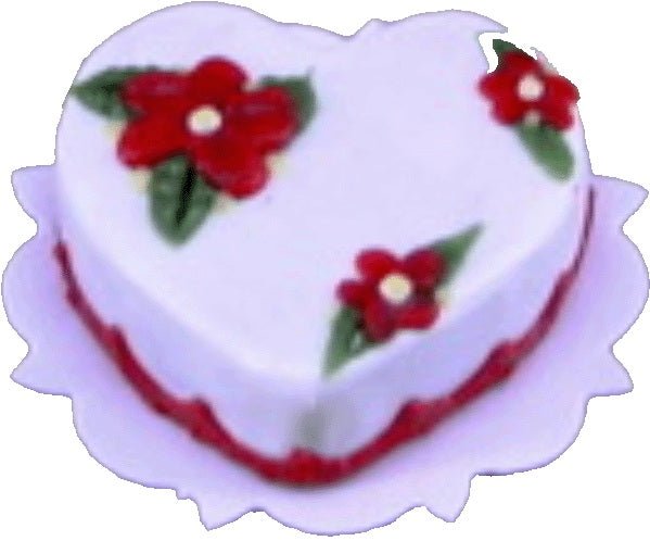 Dollhouse Flowered Heart Cake 1:12 Scale Miniature Dessert Food Kitchen - MiniatureCrush