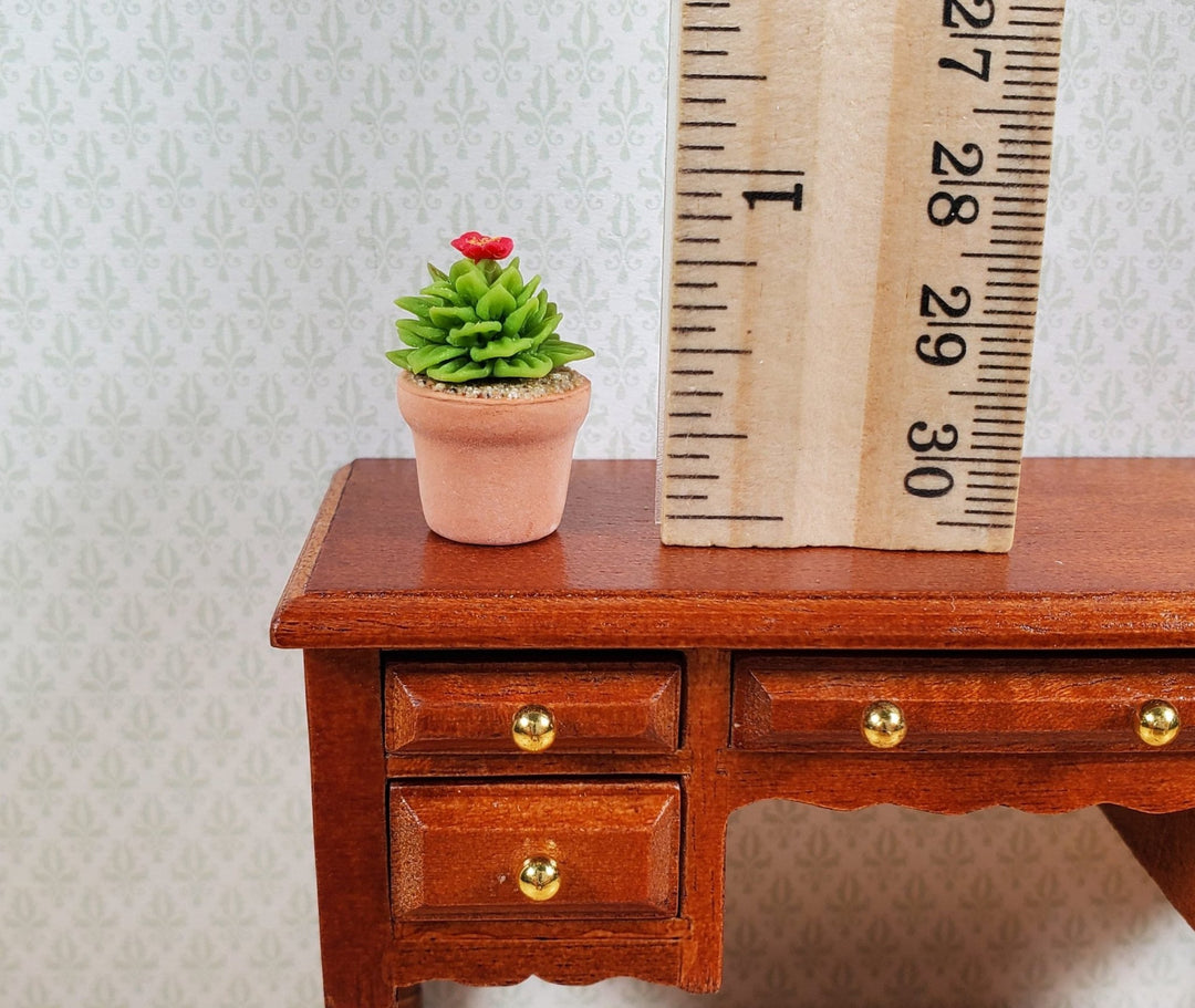 Dollhouse Flowering Cactus Plant in a Terra Cotta Pot 1:12 Scale Miniature - MiniatureCrush