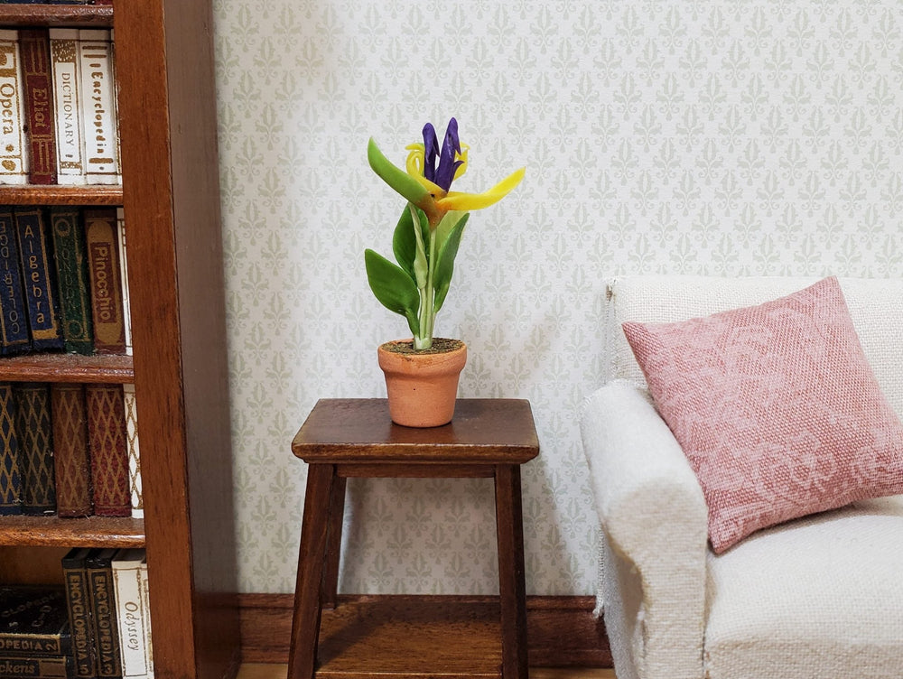 Dollhouse Flowering Tropical Plant in Terra Cotta Pot 1:12 Scale Miniature - MiniatureCrush