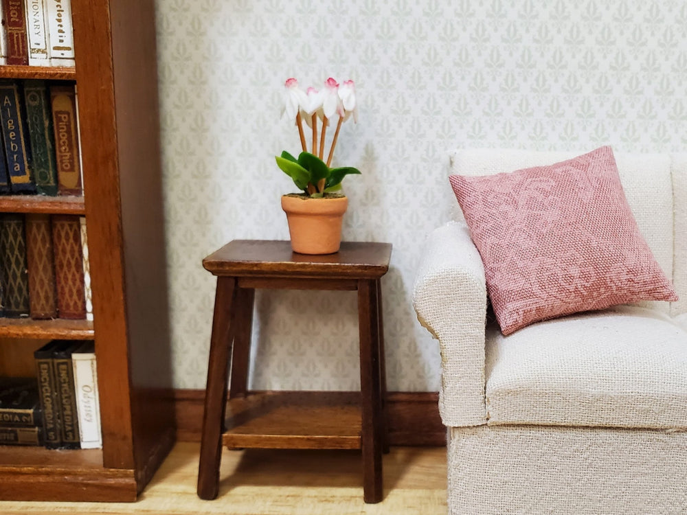 Dollhouse Flowering White Fuchsia Plant in Terra Cotta Pot 1:12 Scale Miniature - MiniatureCrush