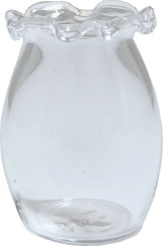 Dollhouse Fluted Glass Ginger Vase 1:12 Scale Miniature Decoration Flowers - MiniatureCrush