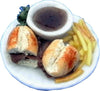 Dollhouse French Dip & Fries with Au Jus Sauce 1:12 Scale Miniature Food Kitchen
