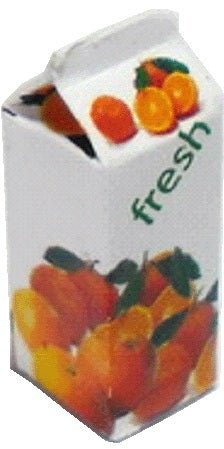 Dollhouse Fresh Orange Juice OJ Carton 1:12 Scale Food Kitchen - MiniatureCrush