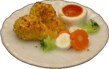 Dollhouse Fried Chicken Drumsticks Dinner on a Plate 1:12 Scale Miniature Food - MiniatureCrush