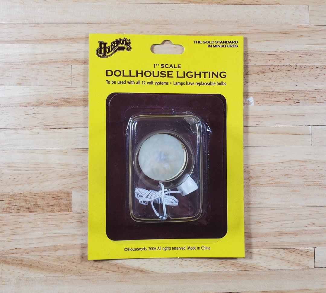 Dollhouse Frosted Round Ceiling Light 1:12 Scale Miniature 12 Volt with Plug - MiniatureCrush
