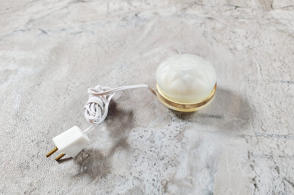 Dollhouse Frosted Round Ceiling Light 1:12 Scale Miniature 12 Volt with Plug - MiniatureCrush