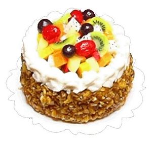 Dollhouse Fruit and Cream Topped Cake 1:12 Scale Miniature Dessert Food Bakery - MiniatureCrush