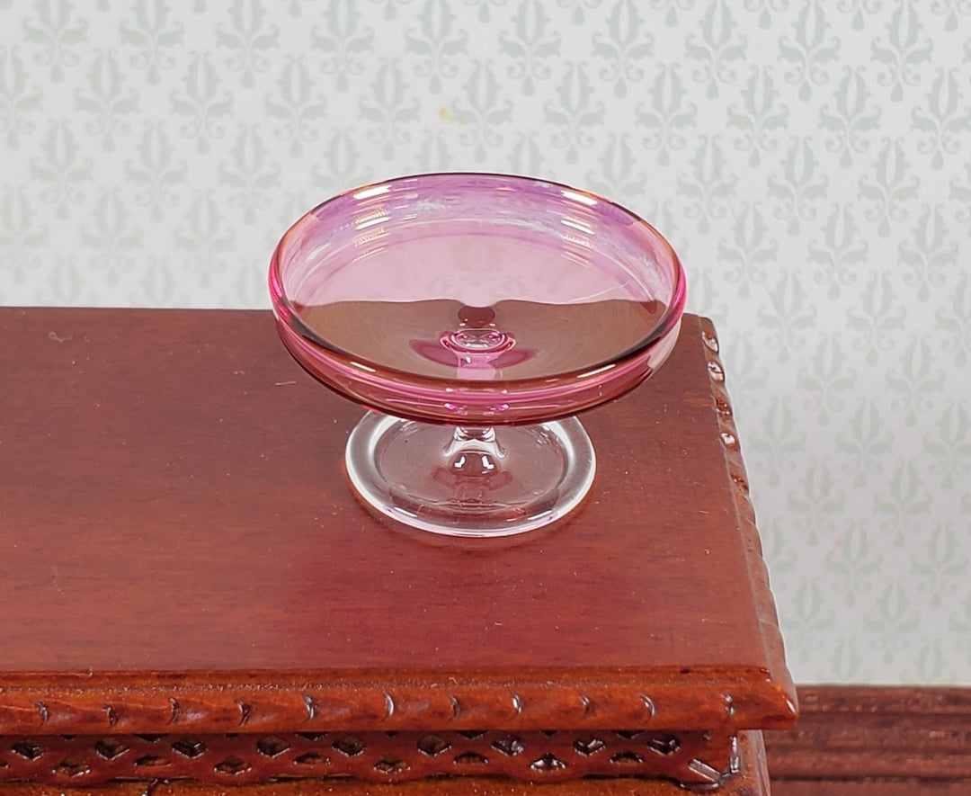 Dollhouse Fruit Bowl Tazza Dish Cranberry Glass 1:12 Scale Philip Grenyer - Miniature Crush