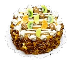 Dollhouse Fruit Topped Chocolate Crumble Cake 1:12 Scale Miniature Dessert - MiniatureCrush