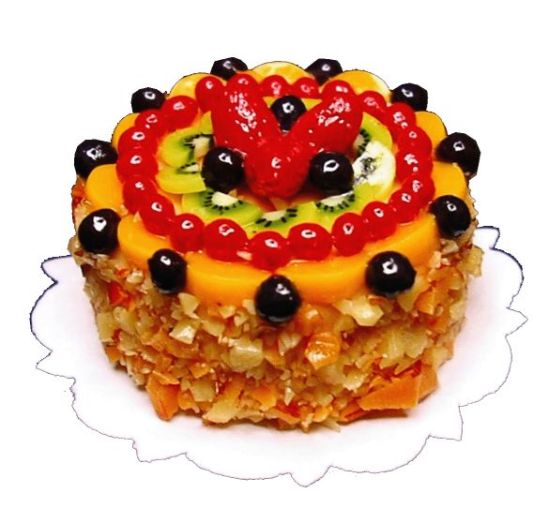 Dollhouse Fruit Topped European Cake 1:12 Scale Miniature Dessert Food - MiniatureCrush