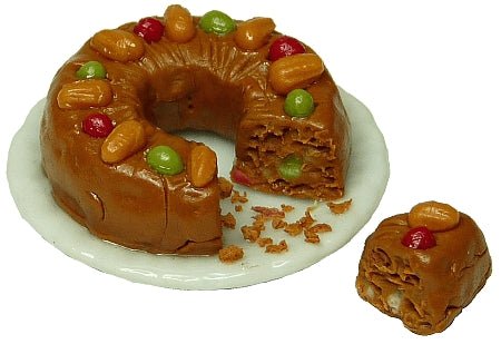 Dollhouse Fruitcake Cut 1:12 Scale Miniature Dessert Food Bakery - MiniatureCrush