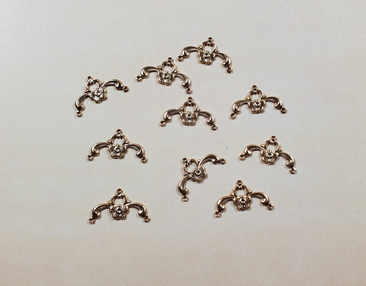 Dollhouse Furniture Applique Scroll Ornament Gold Brass Metal Findings 1:12 - MiniatureCrush