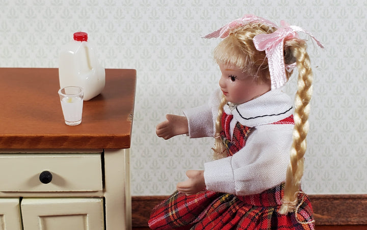 Dollhouse Gallon of White Milk with Filled Cup 1:12 Scale Miniature Food - MiniatureCrush