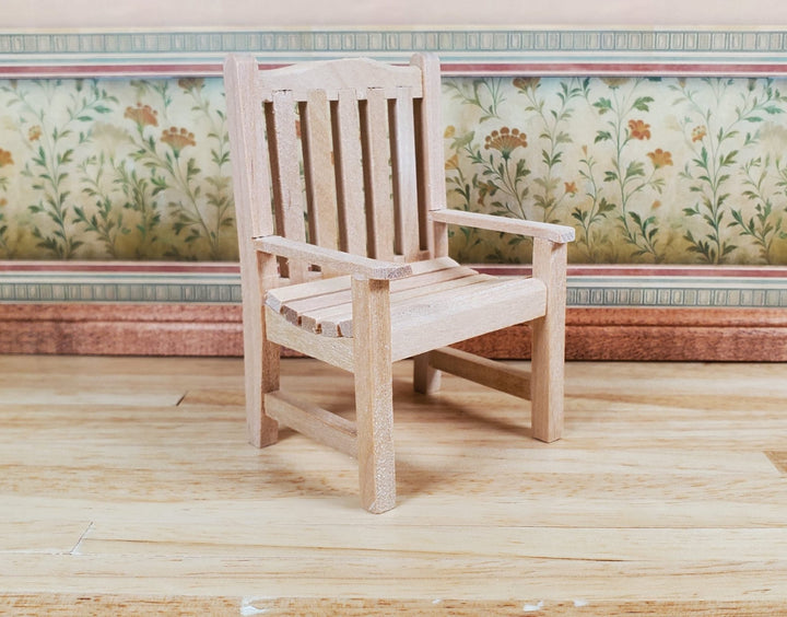Dollhouse Garden Chair for Porch Patio Unpainted 1:12 Scale Miniature Furniture - MiniatureCrush