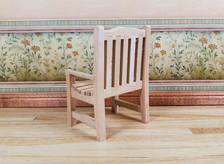 Dollhouse Garden Chair for Porch Patio Unpainted 1:12 Scale Miniature Furniture - MiniatureCrush
