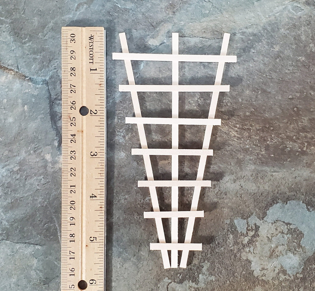 Dollhouse Garden Trellis for Flowers V Shaped Unpainted Wood 5 5/8" Tall Miniature - Miniature Crush