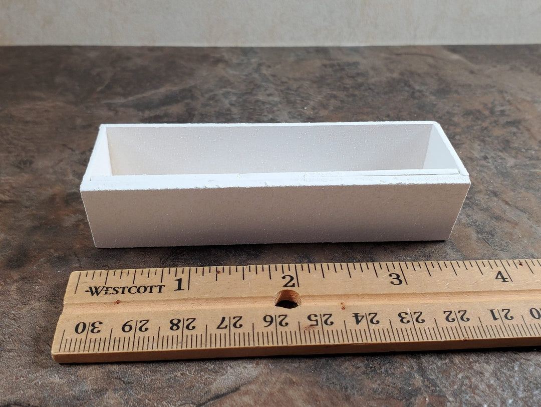 Dollhouse Garden Window or Flower Box 1:12 Scale White Wood 3 5/8" long - MiniatureCrush