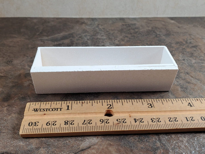 Dollhouse Garden Window or Flower Box 1:12 Scale White Wood 3 5/8" long - MiniatureCrush