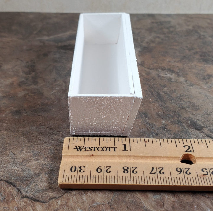 Dollhouse Garden Window or Flower Box 1:12 Scale White Wood 3 5/8" long - MiniatureCrush