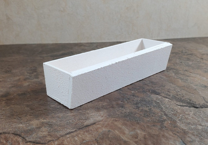 Dollhouse Garden Window or Flower Box 1:12 Scale White Wood 3 5/8" long - MiniatureCrush