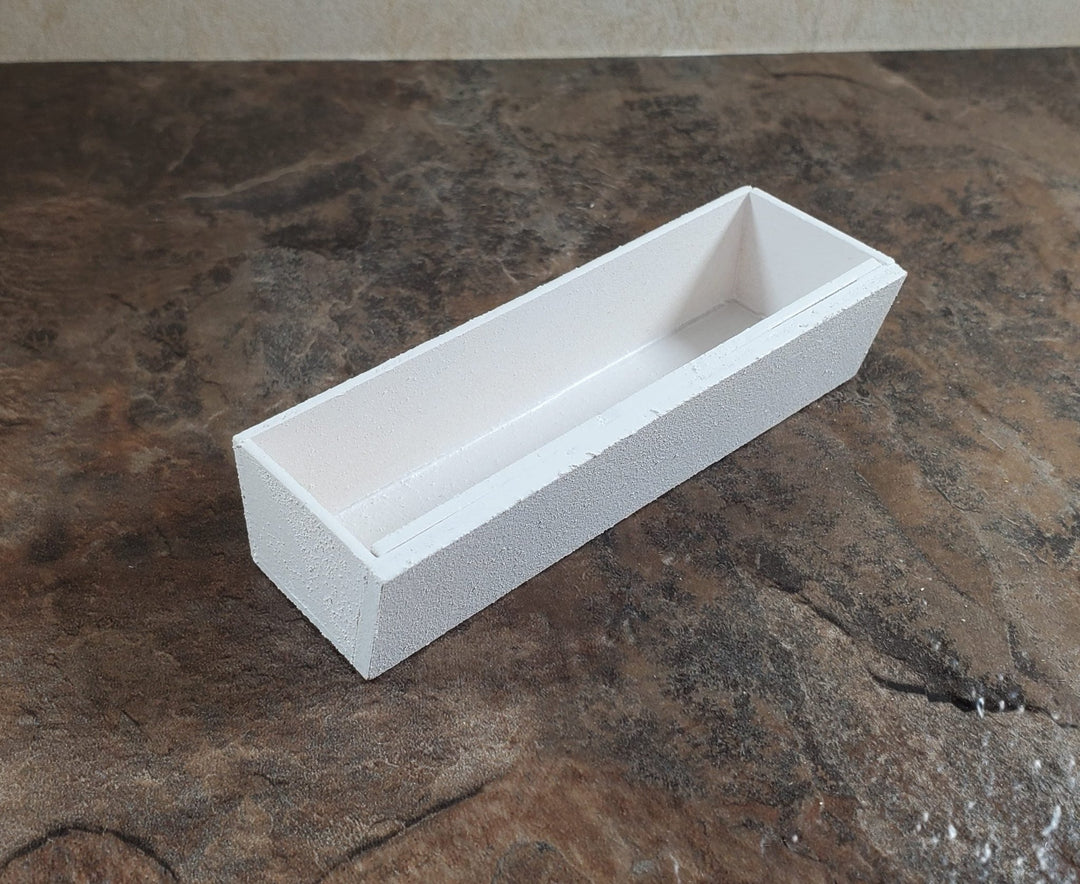 Dollhouse Garden Window or Flower Box 1:12 Scale White Wood 3 5/8" long - MiniatureCrush