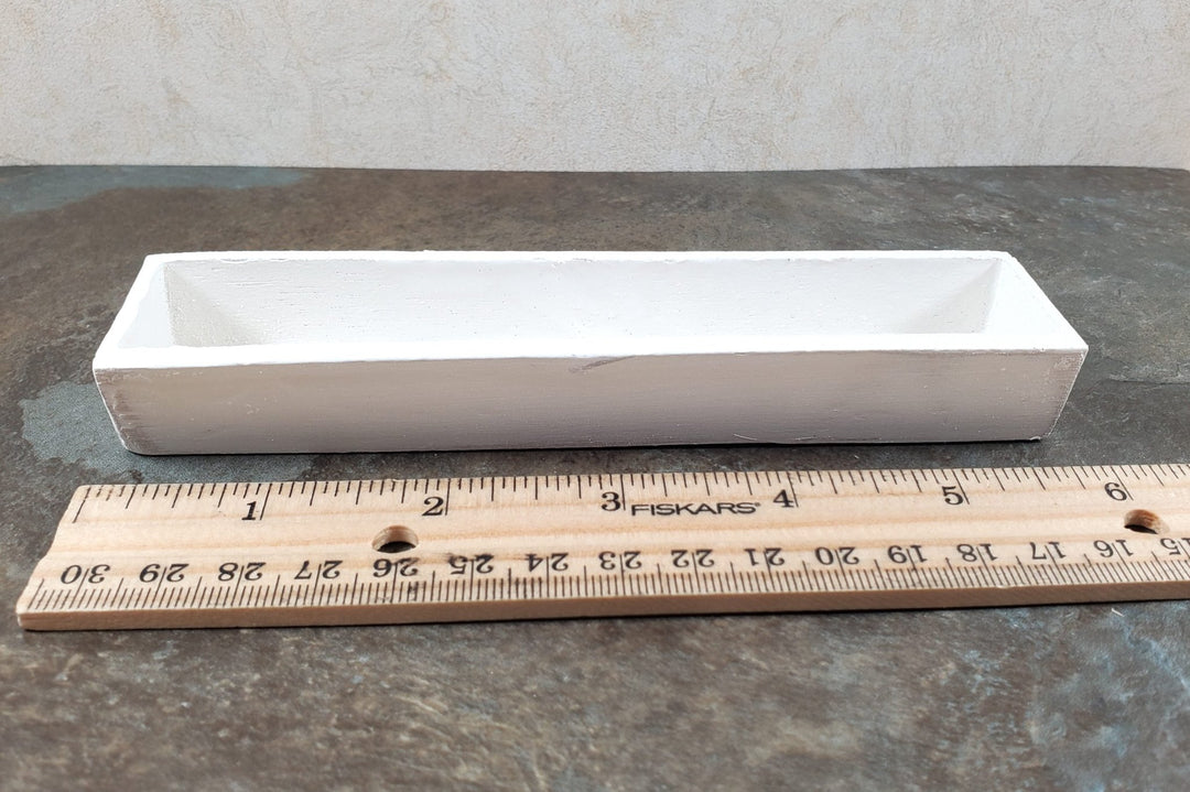 Dollhouse Garden Window or Flower Box 1:6 Scale White Wood 5.75" long - MiniatureCrush
