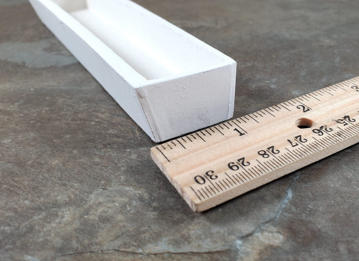 Dollhouse Garden Window or Flower Box 1:6 Scale White Wood 5.75" long - MiniatureCrush