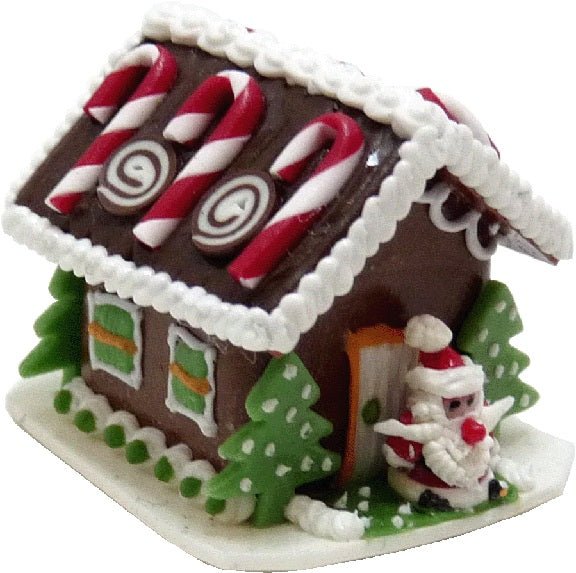 Dollhouse Gingerbread House Candy Cane Dreams 1:12 Scale Miniature Food Bakery - MiniatureCrush