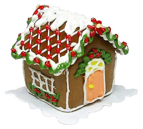 Dollhouse Gingerbread House Diamond Iced Roof 1:12 Scale Miniatures Food Bakery - MiniatureCrush