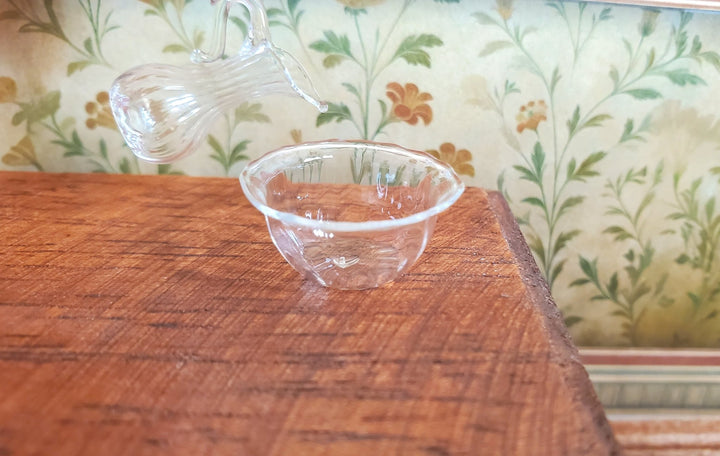 Dollhouse Glass Bowl and Pitcher Set 1:12 Scale Miniature Decoration Dining - MiniatureCrush