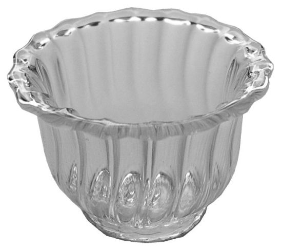 Dollhouse Glass Flared Ribbed Bowl 1:12 Scale Miniature Decor - MiniatureCrush
