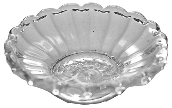 Dollhouse Glass Flared Ribbed Platter 1:12 Scale Miniature Kitchen Decor - MiniatureCrush