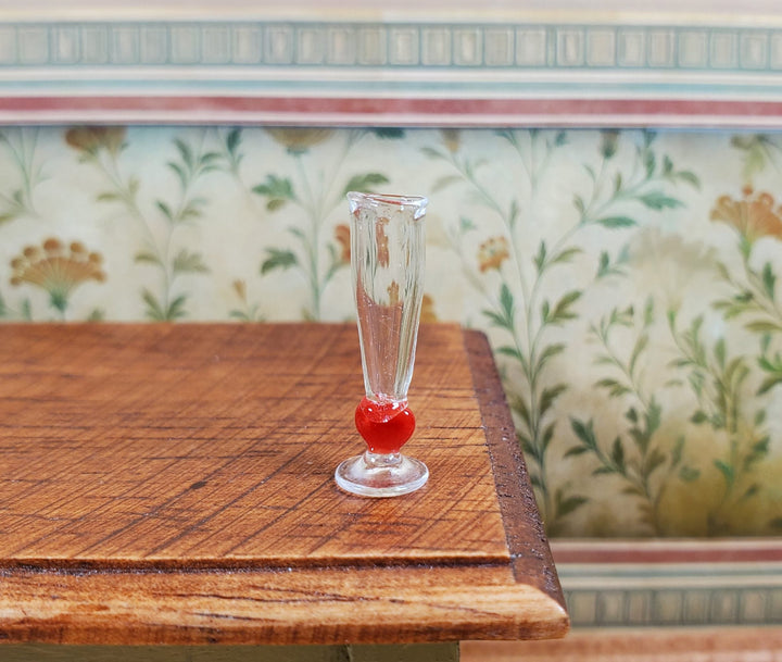 Dollhouse Glass Flute with Heart Design 1:12 Scale Miniature Kitchen Dining - MiniatureCrush