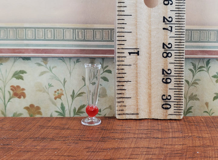 Dollhouse Glass Flute with Heart Design 1:12 Scale Miniature Kitchen Dining - MiniatureCrush