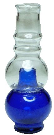 Dollhouse Glass Hurricane Lamp with Blue Base 1:12 Scale Miniature Accessories - MiniatureCrush