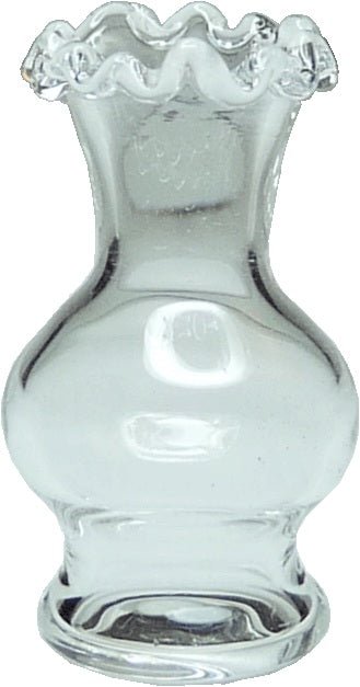 Dollhouse Glass Pedestal Fluted Vase 1:12 Scale Miniature Decoration - MiniatureCrush
