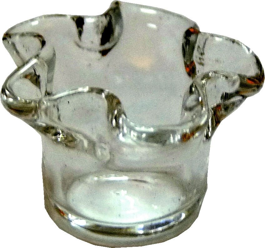 Dollhouse Glass Ruffle Bowl 1:12 Scale Miniature Decoration Glass Flowers - MiniatureCrush