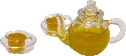 Dollhouse Glass Tea Set Teapot Teacups and Saucers 1:12 Scale - MiniatureCrush
