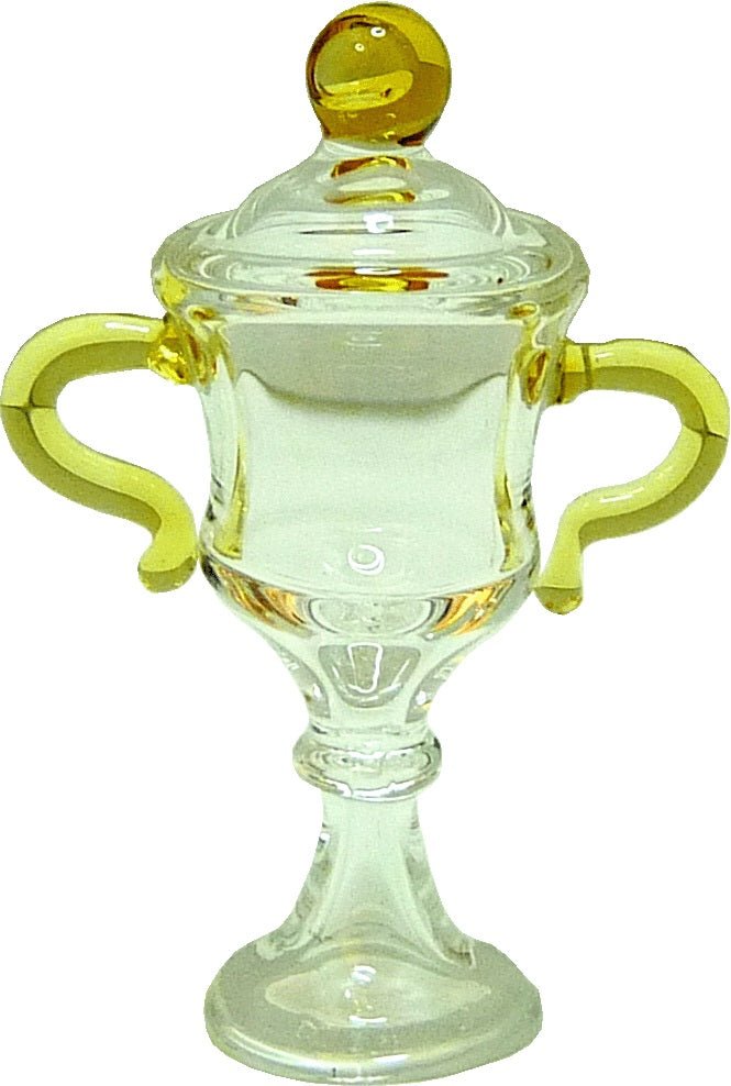 Dollhouse Glass Urn with Amber Handles 1:12 Scale Miniature Decoration - MiniatureCrush