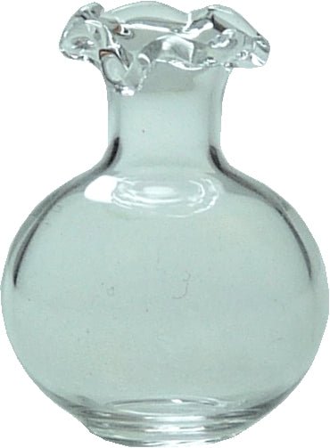 Dollhouse Glass Vase with Fluted Neck 1:12 Scale Miniature Decoration - MiniatureCrush