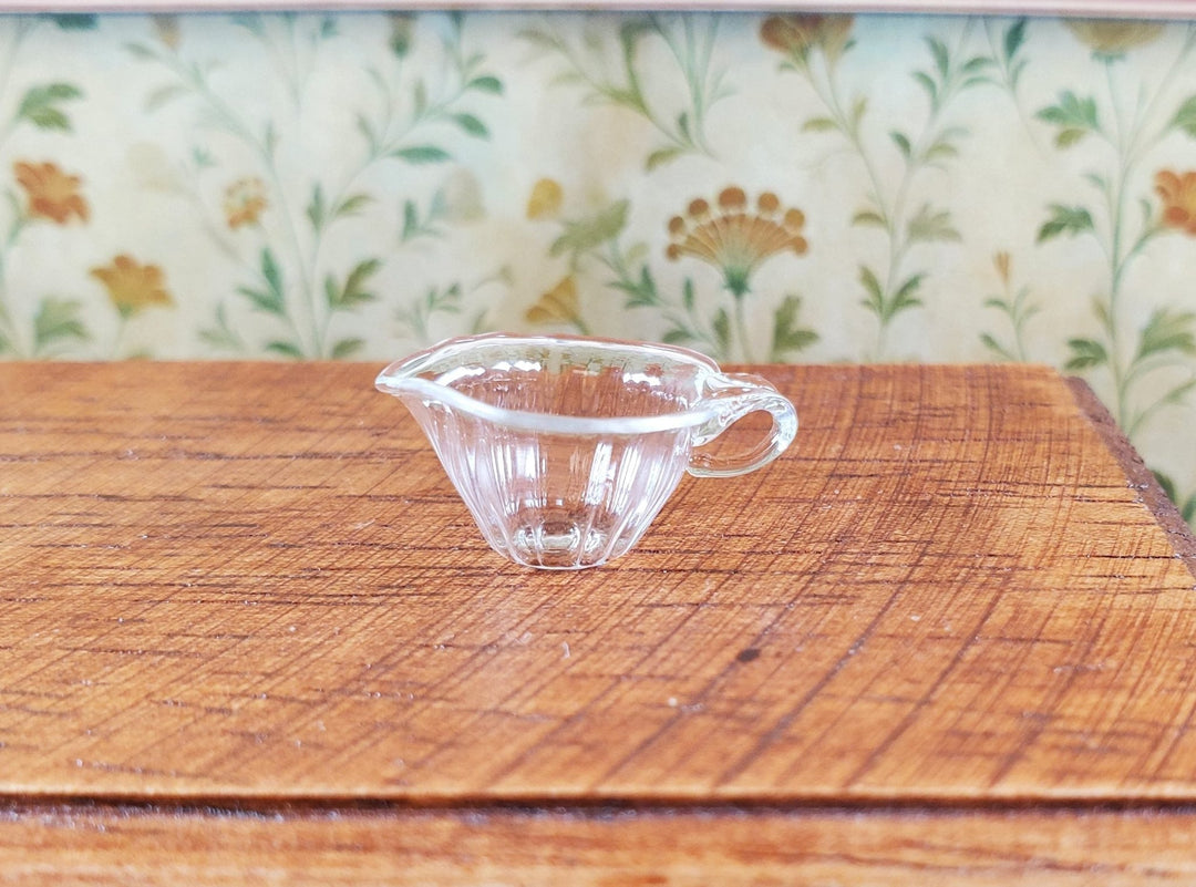 Dollhouse Glass Wide Gravy Boat Bowl 1:12 Scale Miniatures Kitchen - MiniatureCrush