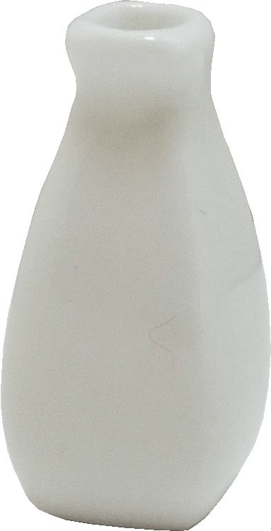 Dollhouse Glazed White Ceramic Four Sided Vase 1:12 Scale Miniature - MiniatureCrush