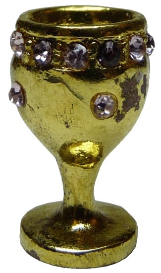 Dollhouse Gold Chalice Goblet with Amethyst Band 1:12 Scale Miniature - MiniatureCrush