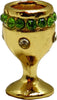 Dollhouse Gold Chalice Goblet with Emeralds and Diamonds 1:12 Scale Miniature