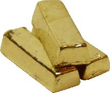 Dollhouse Gold Metal Bullion Bars Set of 3 1:12 Scale Miniature - MiniatureCrush