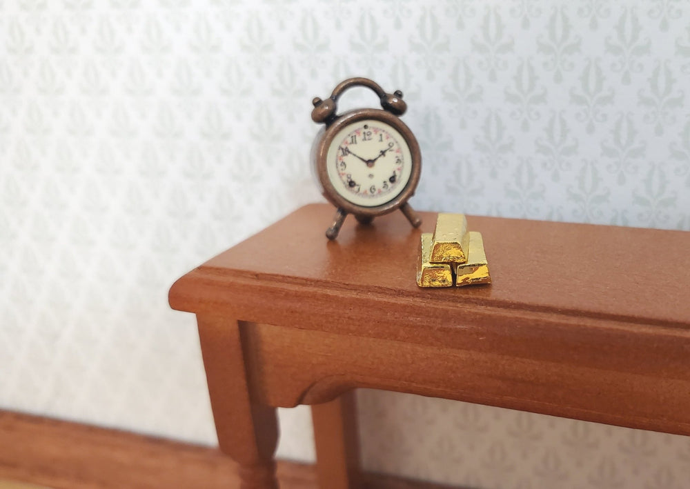 Dollhouse Gold Metal Bullion Bars Set of 3 1:12 Scale Miniature - MiniatureCrush