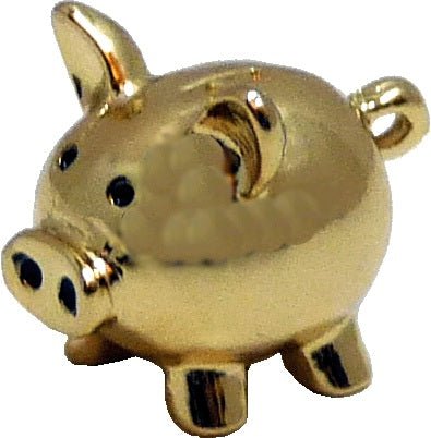 Dollhouse Gold Metal Piggy Bank 1:12 Scale Miniature - MiniatureCrush
