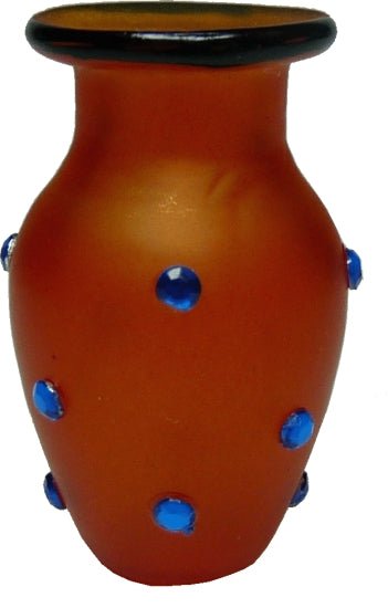 Dollhouse Golden Sapphire Glass Vase 1:12 Scale Miniature Decor Accessories - MiniatureCrush