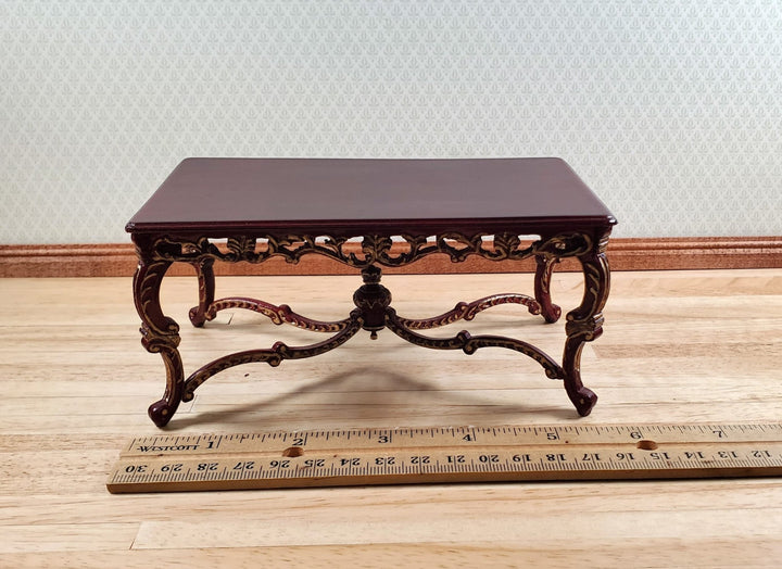 Dollhouse Grand Dining Table by Hansson 1:12 Scale Miniature Mahogany Finish - MiniatureCrush